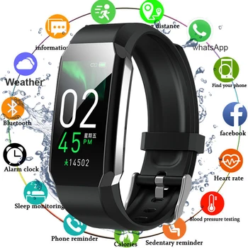 Trænings-og Armbånd Krop Termometer IP67 Vandtæt Smart Armbånd Fitness Tracker pulsmåler Smart Band Watch Mænd Kvinder