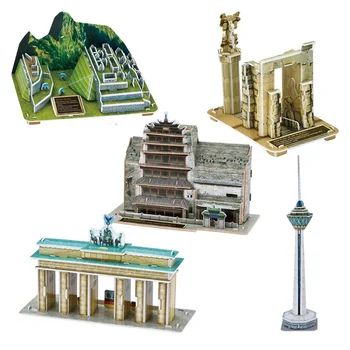 KØBE EN FÅ EN !!! 3D puzzle-model verdens berømte bygning model souvenir-voksen diy-paper model DIY stadion puslespil gave til stede