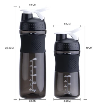 500ML/750ML Protein Shaker Flaske Vand fødevaregodkendt BPA Gratis Shaker Flaske Fitnesscenter Med Omrøring Bolden tætte Låg Rejse Udendørs