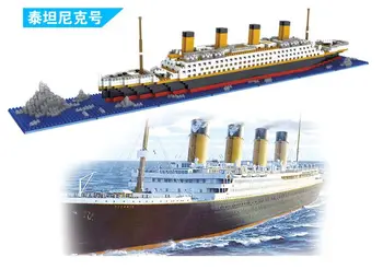 1860pcs INGEN Match Lepining RMS Titanic krydstogtskib Model Båd DIY Diamant byggesten Mini Micro Mursten Kids Legetøj Gaver